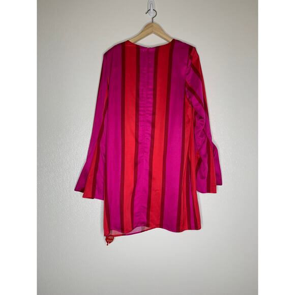 Maggie Marilyn I’m Coming Home Striped Satin Mini Dress Womens Size 6 - Picture 8 of 15